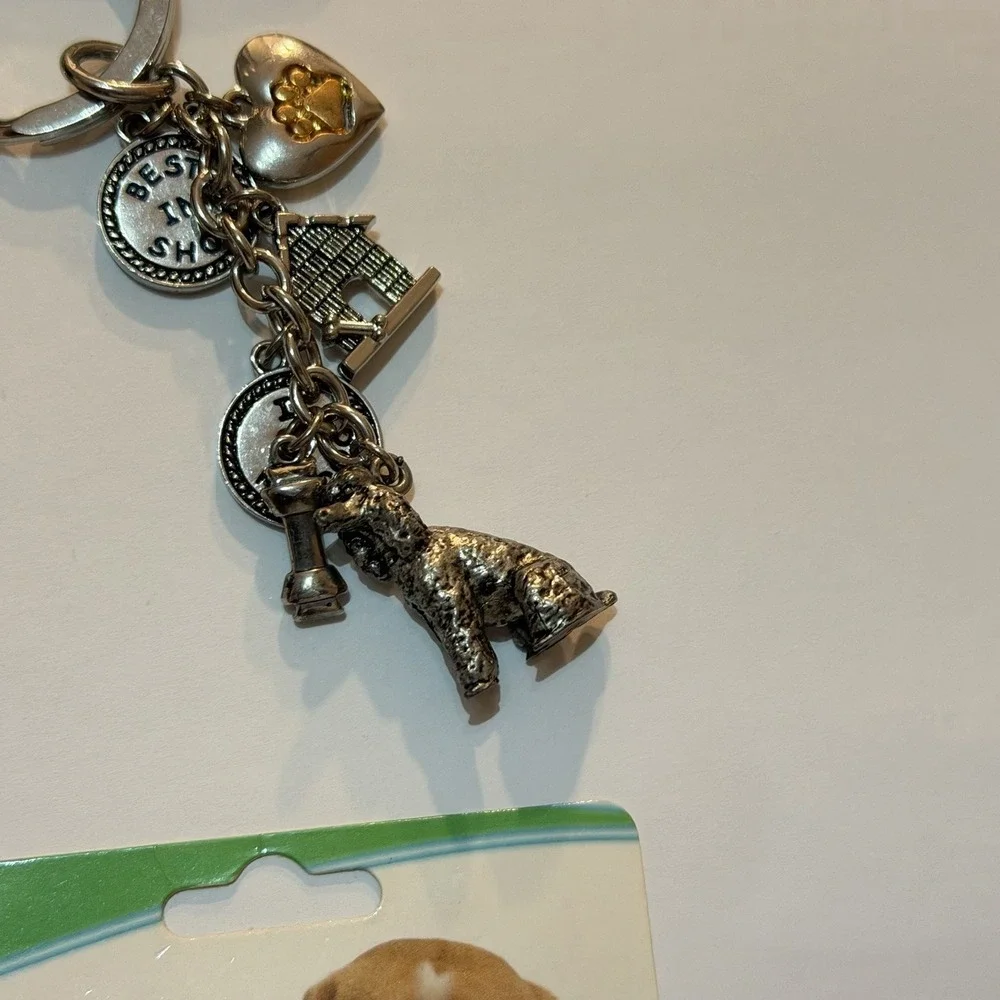 Cute! Dog Charm Pendant Silver Tone Keychains Pug Shepard Beagle Retriever Poodl